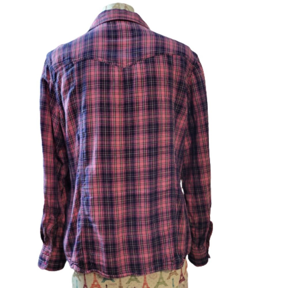 Bit & Bridle Plaid Button Down Shirt - Pink and Blue - Picture 6 of 10
